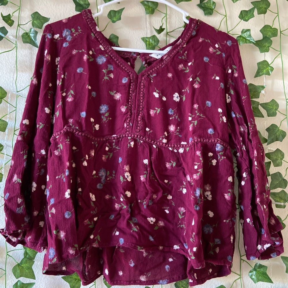 Long-Sleeve Floral Top